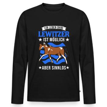 Ein Leben ohne Lewitzer ist möglich Aber sinnlos - Männer Premium Bio Langarmshirt - Schwarz - Vorne - Nico (187cm)
