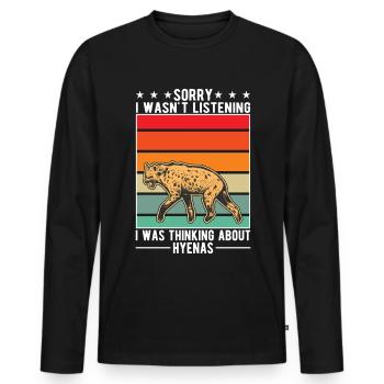 Hyène Cadeau Aardwolf Hyène - T-shirt manches longues Premium bio Homme - noir - Devant - Nico (187cm)