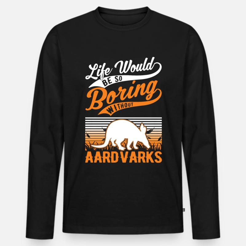Erdferkel Geschenk Aardvark - Männer Premium Bio Langarmshirt - Schwarz