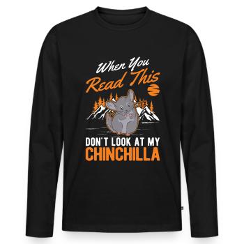 Chinchilla Gift Woolly Short-tailed Chinchilla - Men's Premium Organic Long Sleeve Shirt - black - Front - Nico (187cm)