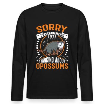 Opossum Cadeau Marsupial Opossum - T-shirt manches longues Premium bio Homme - noir - Devant - Nico (187cm)