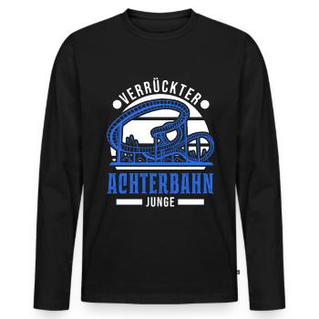 Verrückter Achterbahn Junge Achterbahnfahrt - Männer Premium Bio Langarmshirt - Schwarz - Vorne - Nico (187cm)