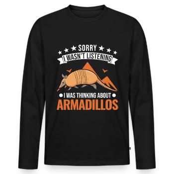 Armadillo Gift Armadillo - Men's Premium Organic Long Sleeve Shirt - black - Front - Nico (187cm)