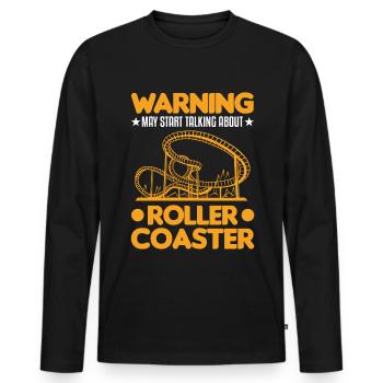 Roller coaster roller coaster warning - Men's Premium Organic Long Sleeve Shirt - black - Front - Nico (187cm)