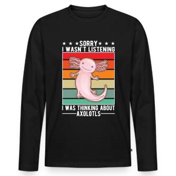 Axolotl Geschenk Schwanzlurch Axolotl - Männer Premium Bio Langarmshirt - Schwarz - Vorne - Nico (187cm)