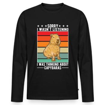 Capybara Gift Capibara capybara - Men's Premium Organic Long Sleeve Shirt - black - Front - Nico (187cm)