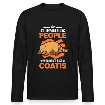 Coati Cadeau Coati Proboscis - T-shirt manches longues Premium bio Homme - noir - Devant - Nico (187cm)
