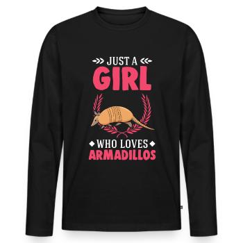Armadillo Girl Armadillo - Men's Premium Organic Long Sleeve Shirt - black - Front - Nico (187cm)
