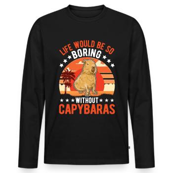 Capybara Gift Capibara capybara - Men's Premium Organic Long Sleeve Shirt - black - Front - Nico (187cm)