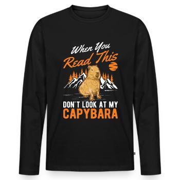 Capybara Gift Capibara capybara - Men's Premium Organic Long Sleeve Shirt - black - Front - Nico (187cm)