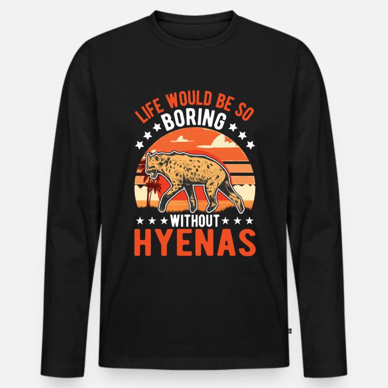 Hyäne Geschenk Erdwolf Hyena - Männer Premium Bio Langarmshirt - Schwarz