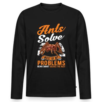 Ameisen Ameisenfarm Ameisenhaufen Feuerameisen - Männer Premium Bio Langarmshirt - Schwarz - Vorne - Nico (187cm)