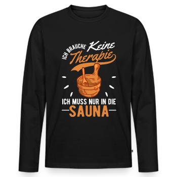 Sauna Therapie Saunameister Saunagänger - Männer Premium Bio Langarmshirt - Schwarz - Vorne - Nico (187cm)