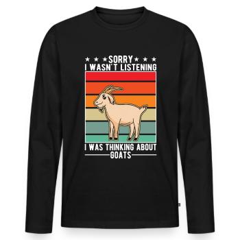 Chèvres Cadeau Chèvre Hôte Chèvre - T-shirt manches longues Premium bio Homme - noir - Devant - Nico (187cm)