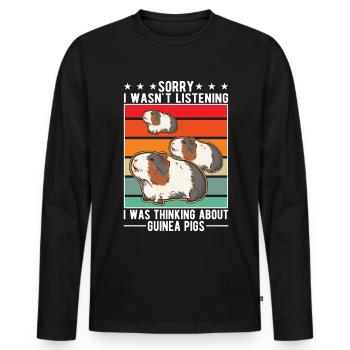 Guinea Pig Gift Guinea Pig - Men's Premium Organic Long Sleeve Shirt - black - Front - Nico (187cm)