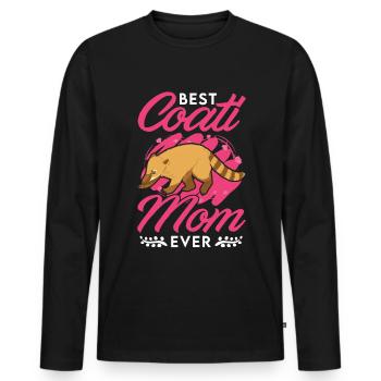 Best Coati Mom Ever Nasenbär Mama - Men's Premium Organic Long Sleeve Shirt - black - Front - Nico (187cm)
