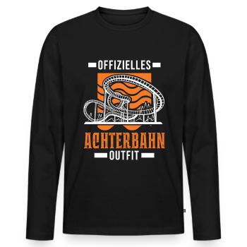 Offizielles Achterbahn Outfit Achterbahnfahrt - Männer Premium Bio Langarmshirt - Schwarz - Vorne - Nico (187cm)