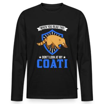 Coati Cadeau Proboscis Coati - T-shirt manches longues Premium bio Homme - noir - Devant - Nico (187cm)