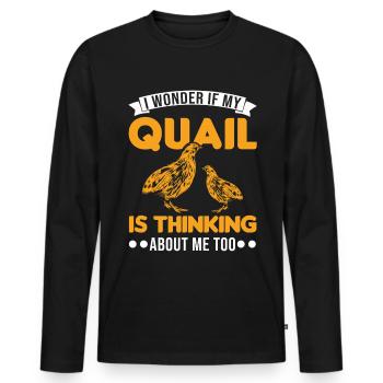Warning quail quail breeding quail breeder - Men's Premium Organic Long Sleeve Shirt - black - Front - Nico (187cm)