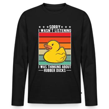 Rubber Duck Gift Squeaky Duck Bathing Duck - T-shirt manches longues Premium bio Homme - noir - Devant - Nico (187cm)
