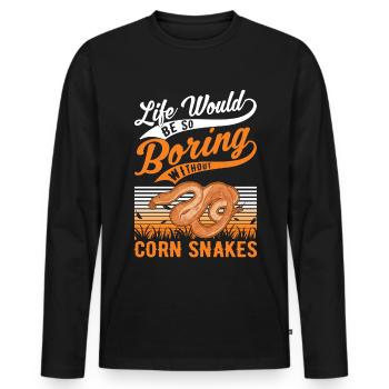 Corn Snake Cadeau Corn Snake - T-shirt manches longues Premium bio Homme - noir - Devant - Nico (187cm)