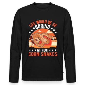 Corn Snake Cadeau Corn Snake - T-shirt manches longues Premium bio Homme - noir - Devant - Nico (187cm)