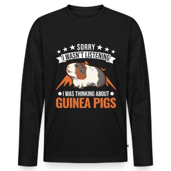 Guinea Pig Gift Guinea Pig - Men's Premium Organic Long Sleeve Shirt - black - Front - Nico (187cm)