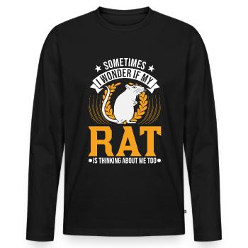Rat Owner Gift Rat - Men's Premium Organic Long Sleeve Shirt - black - Front - Nico (187cm)