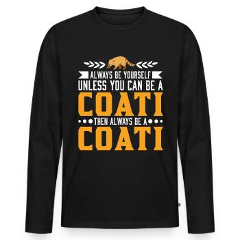 Soyez toujours vous-même Coati Nasenbär - T-shirt manches longues Premium bio Homme - noir - Devant - Nico (187cm)