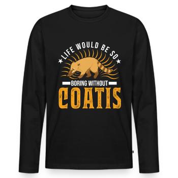 Coati Cadeau Proboscis Coati - T-shirt manches longues Premium bio Homme - noir - Devant - Nico (187cm)