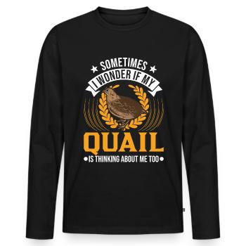 Warning quail quail breeding quail breeder - Men's Premium Organic Long Sleeve Shirt - black - Front - Nico (187cm)