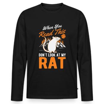 Rat Gift Rat domestique Rat Propriétaire - T-shirt manches longues Premium bio Homme - noir - Devant - Nico (187cm)