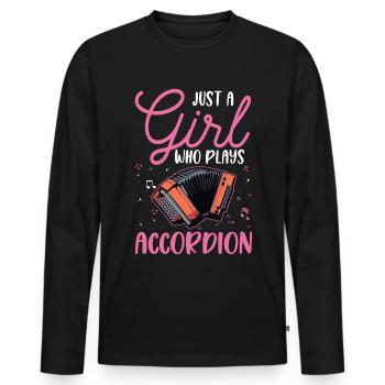 Accordéon Fille Accordéon Accordéoniste - T-shirt manches longues Premium bio Homme - noir - Devant - Nico (187cm)