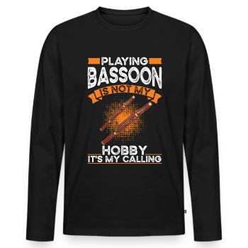 Bassoon Hobby Bassoonist Bassoon Player - Men's Premium Organic Long Sleeve Shirt - black - Front - Nico (187cm)