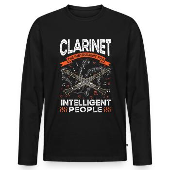 Clarinet instrument for intelligent people - Men's Premium Organic Long Sleeve Shirt - black - Front - Nico (187cm)