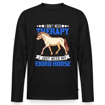 Fjord Horse Therapy Cheval norvégien Cheval de fjord - T-shirt manches longues Premium bio Homme - noir - Devant - Nico (187cm)