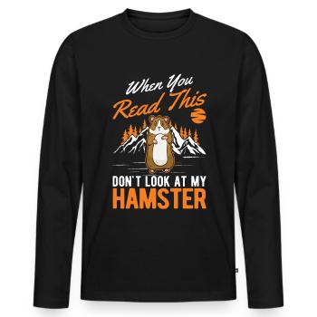 Hamster Cadeau Hamster doré Hamster - T-shirt manches longues Premium bio Homme - noir - Devant - Nico (187cm)