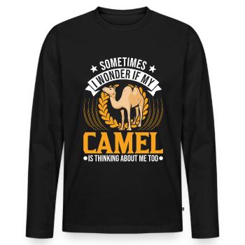 Kamel Geschenk Dromedar Camel Großkamel - Männer Premium Bio Langarmshirt - Schwarz - Vorne - Nico (187cm)
