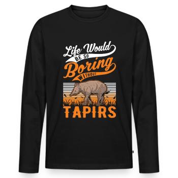 Tapir Gift Lowland Tapir Tapirdae Tapir - Men's Premium Organic Long Sleeve Shirt - black - Front - Nico (187cm)