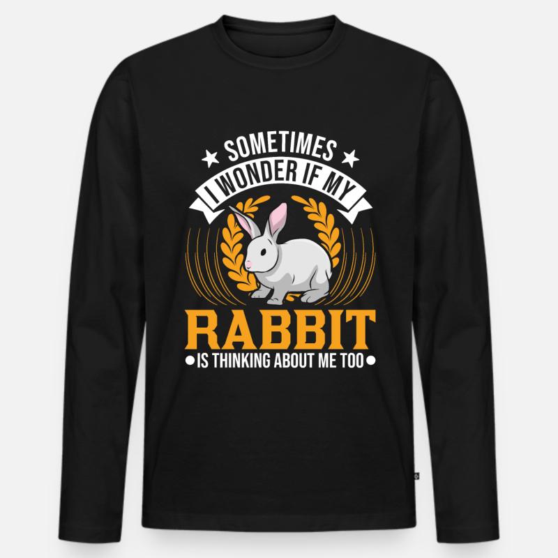 Rabbit Rabbit Rabbit - Men's Premium Organic Long Sleeve Shirt - black