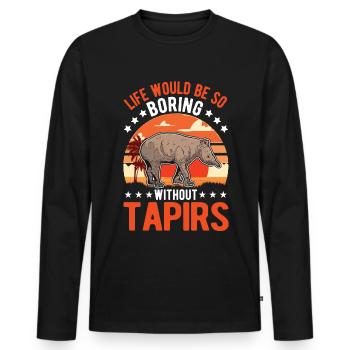 Tapir Gift Lowland Tapir Tapirdae Tapir - Men's Premium Organic Long Sleeve Shirt - black - Front - Nico (187cm)