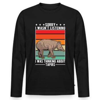 Tapir Gift Lowland Tapir Tapirdae Tapir - Men's Premium Organic Long Sleeve Shirt - black - Front - Nico (187cm)