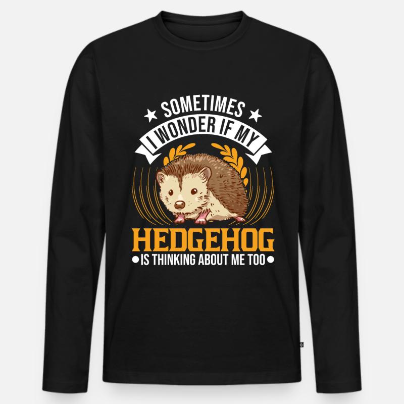 Igel Geschenk Stacheligel - Männer Premium Bio Langarmshirt - Schwarz