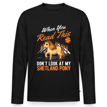 Shetland Pony Gift Shetty - Men's Premium Organic Long Sleeve Shirt - black - Front - Nico (187cm)