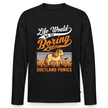 Shetland Pony Gift Shetty - Men's Premium Organic Long Sleeve Shirt - black - Front - Nico (187cm)