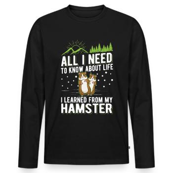 Hamster Gift Hamster Wheel Golden Hamster - Men's Premium Organic Long Sleeve Shirt - black - Front - Nico (187cm)