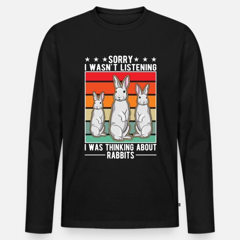 Rabbit Rabbit Rabbit Rabbit - Men's Premium Organic Long Sleeve Shirt - black