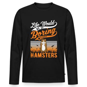 Hamster owner Golden hamster hamster - Men's Premium Organic Long Sleeve Shirt - black - Front - Nico (187cm)