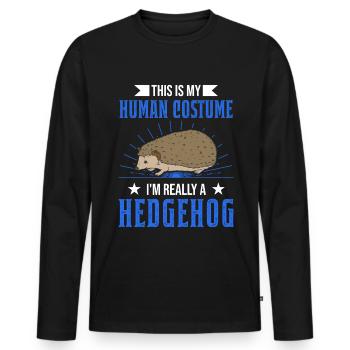 Hedgehog Human Costume Hallowee Hedgehog Spiny - Men's Premium Organic Long Sleeve Shirt - black - Front - Nico (187cm)