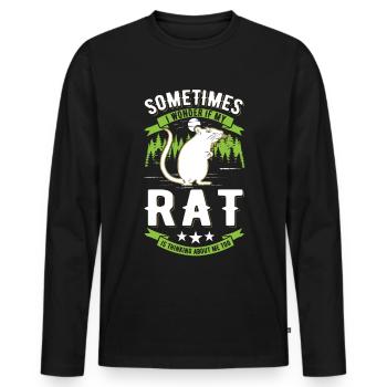 Rat Owner Gift Rat - Men's Premium Organic Long Sleeve Shirt - black - Front - Nico (187cm)
